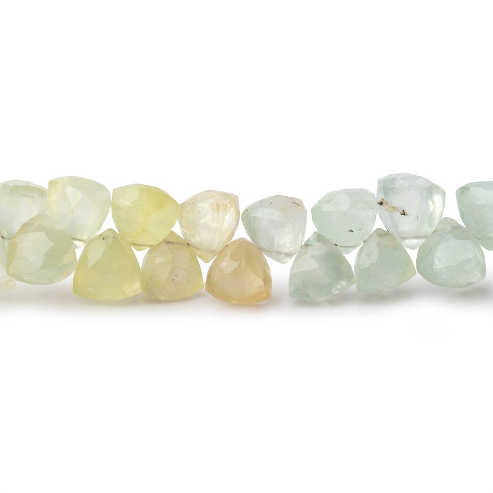 7mm Prehnite Top Drilled Trillion 8 inch 56 pieces - Beadsofcambay.com
