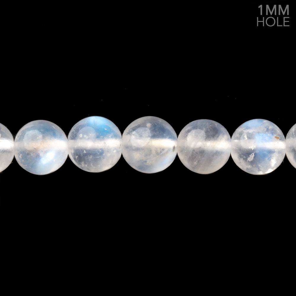 7mm Rainbow Moonstone Plain Round Beads 15 inch 54 pieces 1mm Hole - Beadsofcambay.com