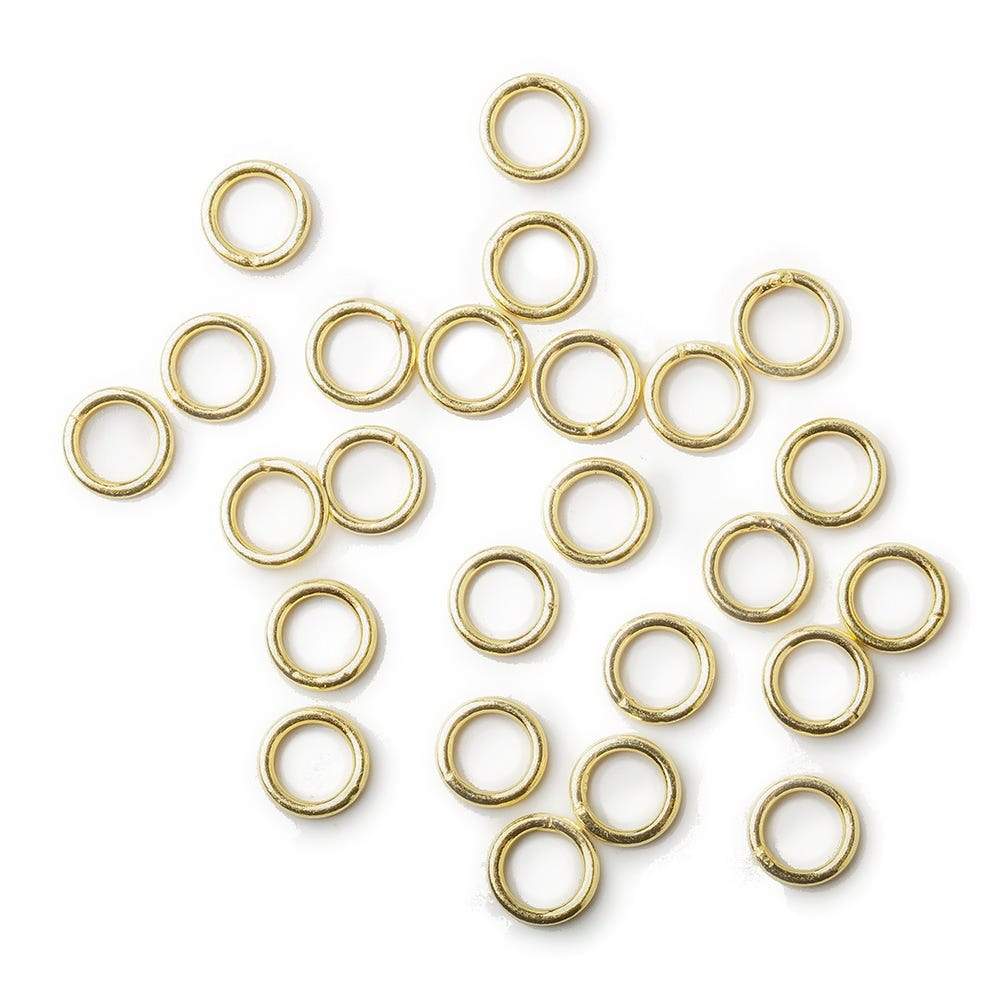 7mm Vermeil Plain Jumpring 25 rings per bag - Beadsofcambay.com