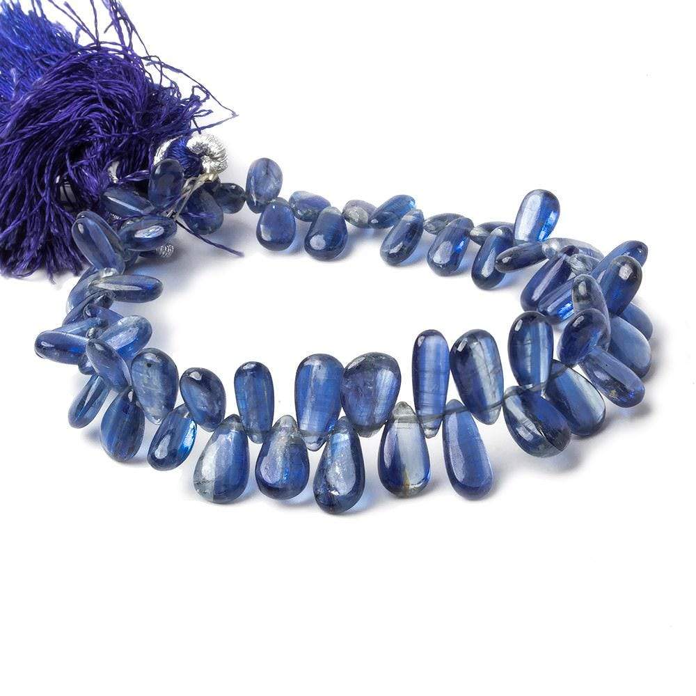 7x4-11.5x6.5mm Blue Kyanite Plain Pear Beads 7.75 inch 61 pieces - Beadsofcambay.com