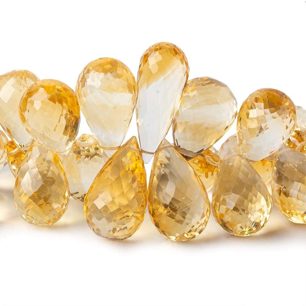 7x4-23x9mm Citrine Faceted Tear Drop Beads 8 inch 66 pieces AA Grade - Beadsofcambay.com