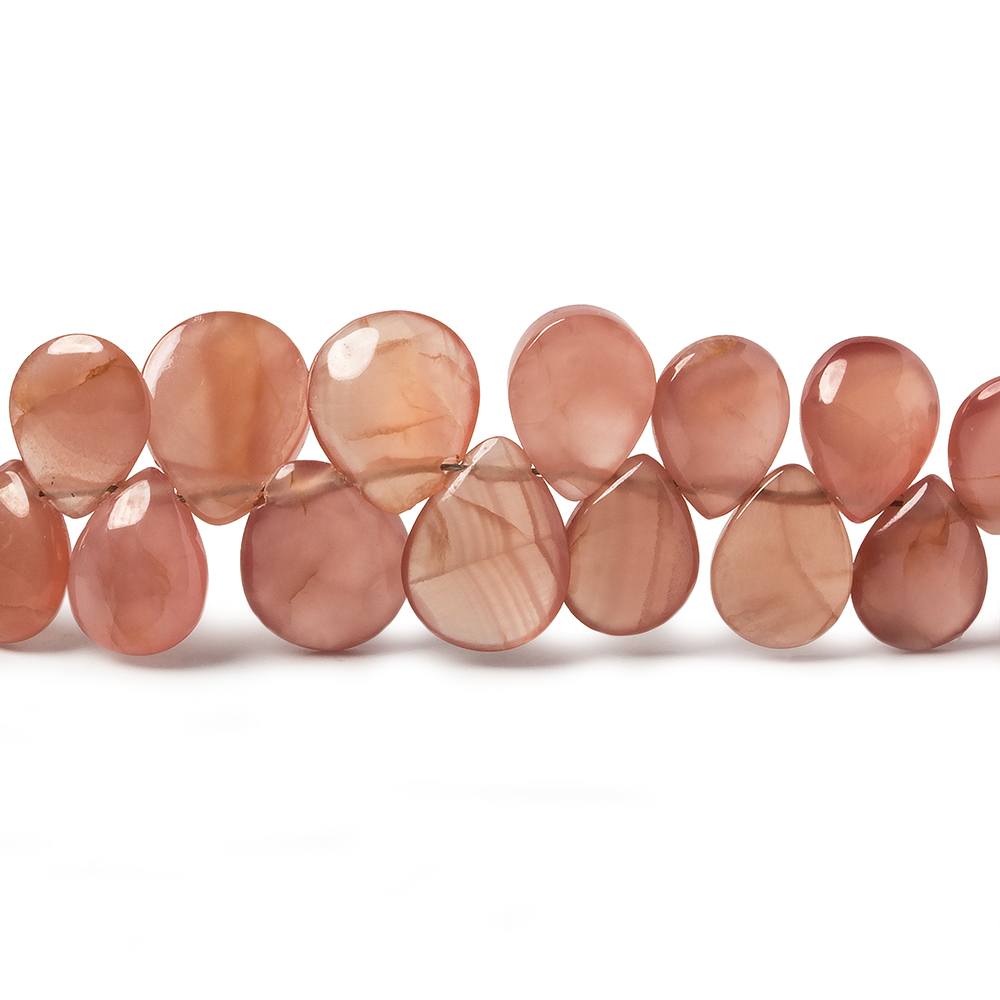 7x5-10x8mm Rhodochrosite plain pear beads 8 inch 57 pieces AA grade - Beadsofcambay.com