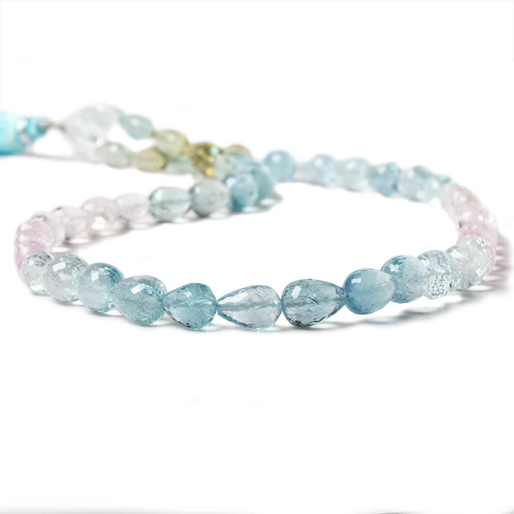 7x5-11x7mm Multi Beryl straight drill faceted tear drops 47 beads 17 in. A Grade - Beadsofcambay.com