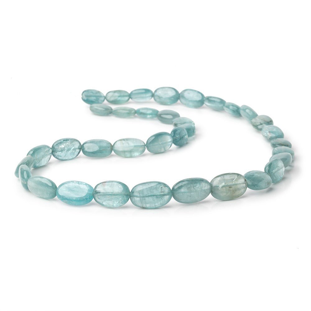 7x5-11x8mm Teal Kyanite Plain Oval Beads 16 inch 35 pieces - Beadsofcambay.com