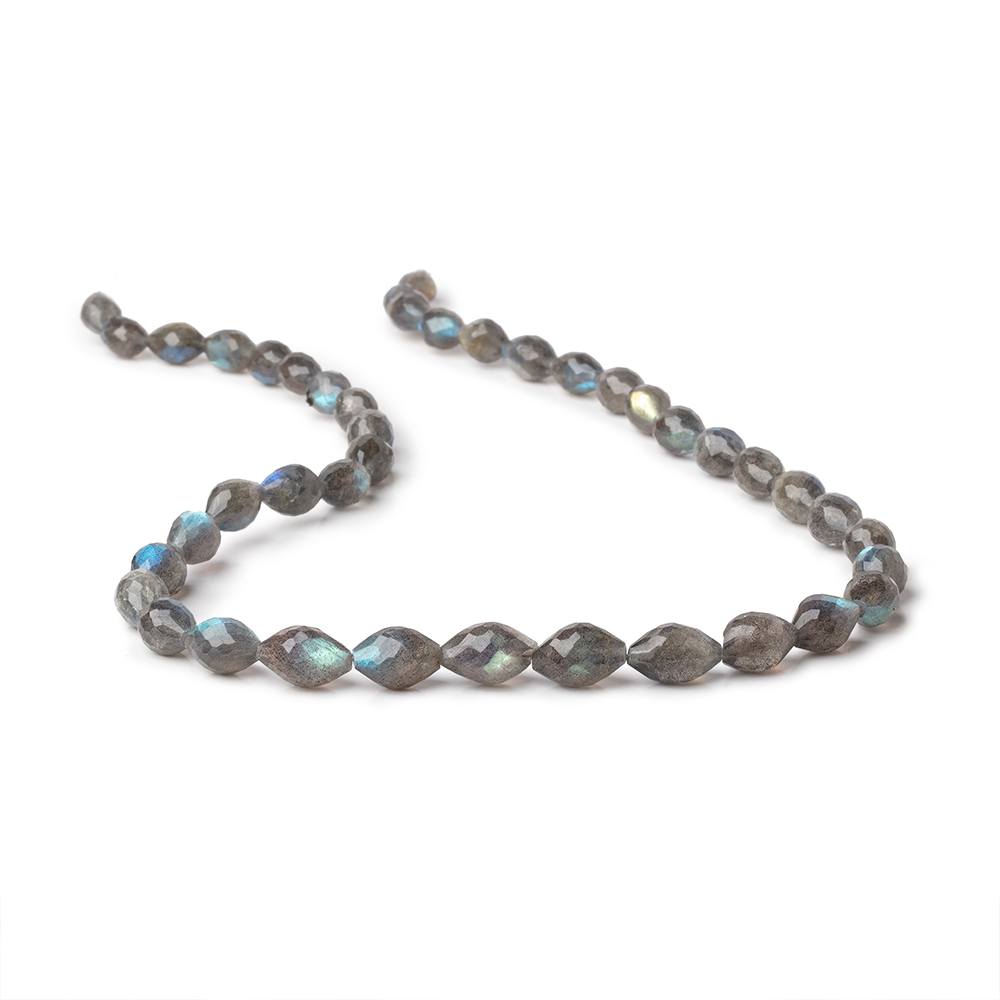 7x5-12x8mm Labradorite Faceted Marquise Beads 16 inch 42 pieces - Beadsofcambay.com