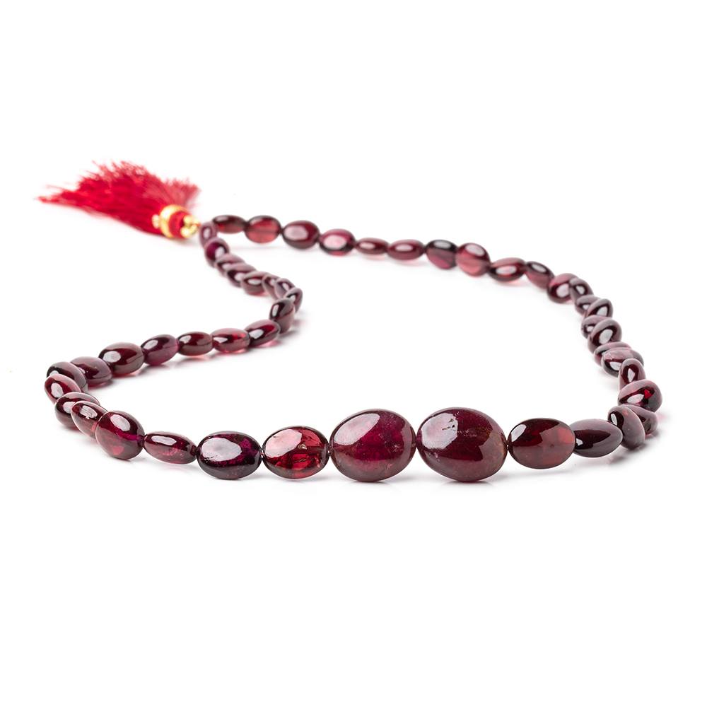 7x5-14x11mm Rhodolite Garnet Plain Oval Beads 16 inch 48 pieces - Beadsofcambay.com