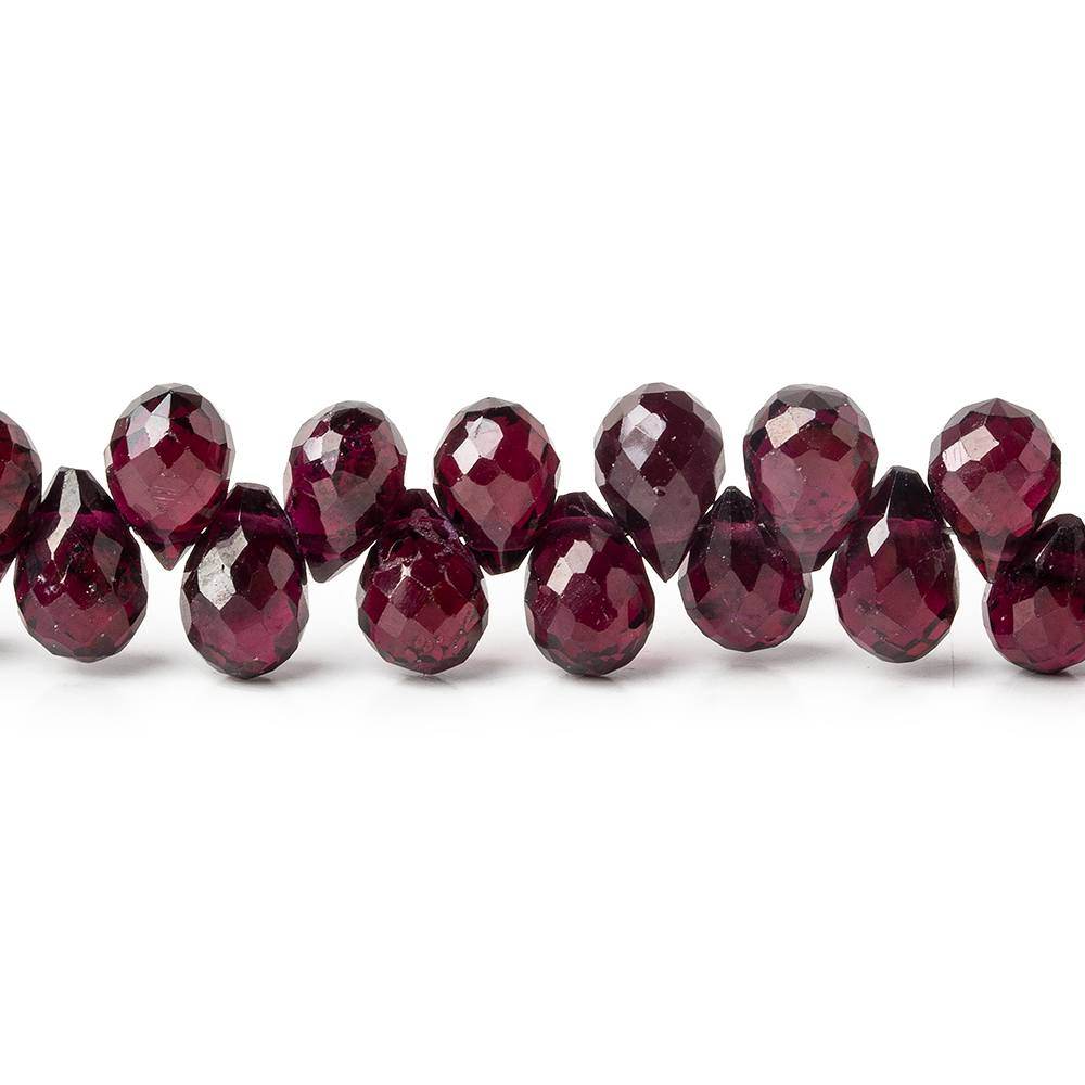 7x5-8x5mm Bohemia Garnet Faceted Tear Drop Beads 5 inch 39 pieces - Beadsofcambay.com