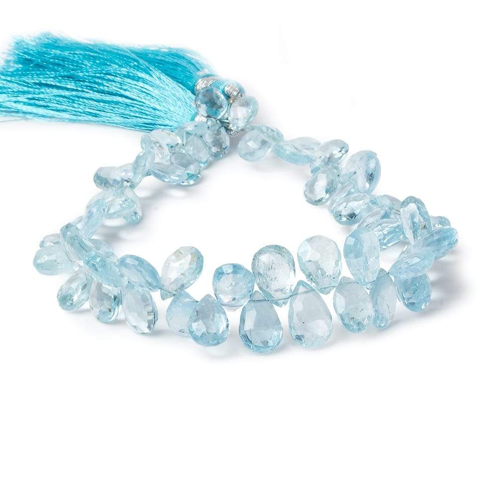 7x5-9x6mm Sky Blue Topaz Beads Pear Briolette 8 inch 61 pieces - Beadsofcambay.com