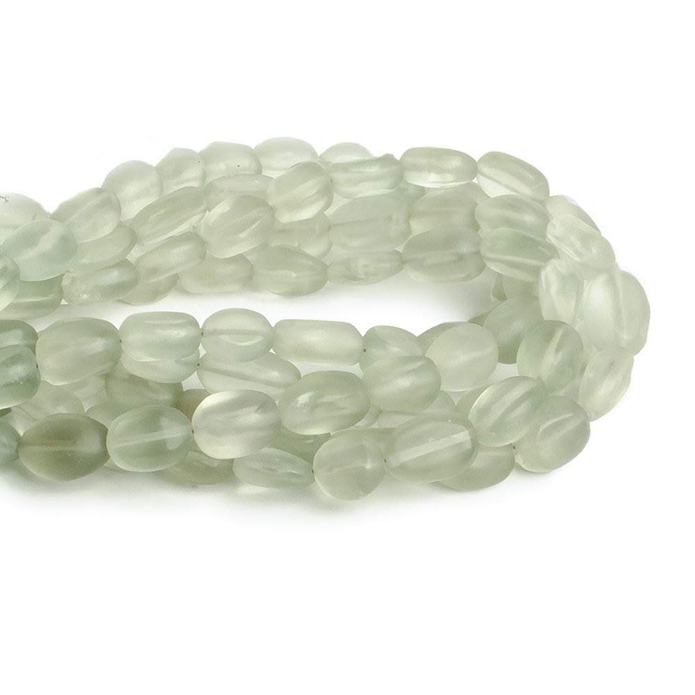 7x5-9x7mm Prasiolite straight drilled plain nugget beads 8 inch 21 pieces - Beadsofcambay.com