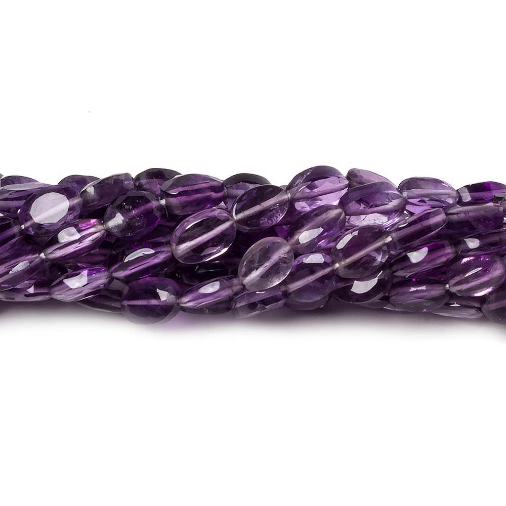 7x5mm Shaded Amethyst straight drilled faceted ovals 14 inch 55 beads - Beadsofcambay.com