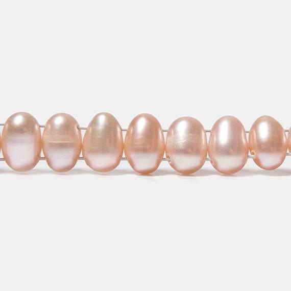 7x5mm Sunset Peach Double Drilled Oval Freshwater Pearls 15.5 inch 76 pieces - Beadsofcambay.com