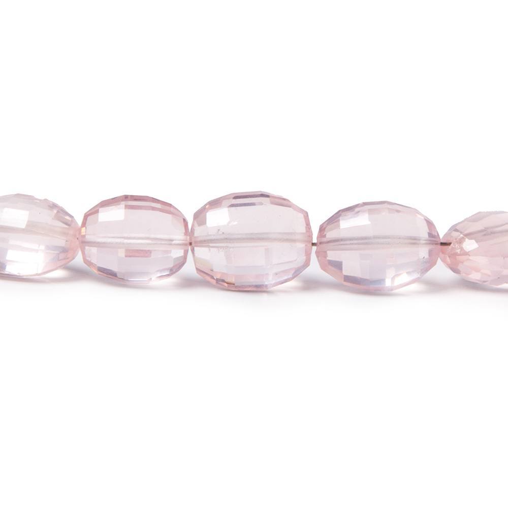 7x6-11x9mm Rose Quartz checkerboard faceted ovals 15 inch 39 pieces - Beadsofcambay.com