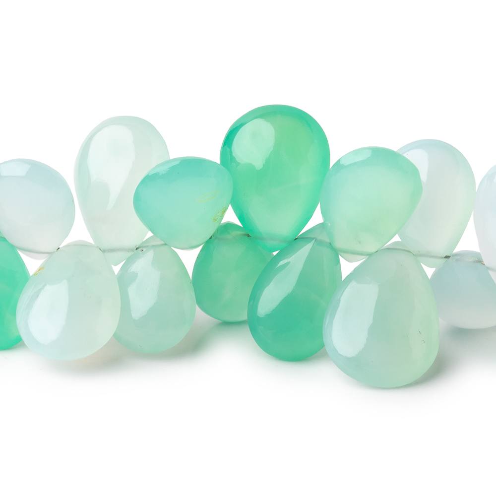 7x6-16x10mm Chrysoprase Plain Pear Beads 7.5 inch 54 pieces AAA - Beadsofcambay.com