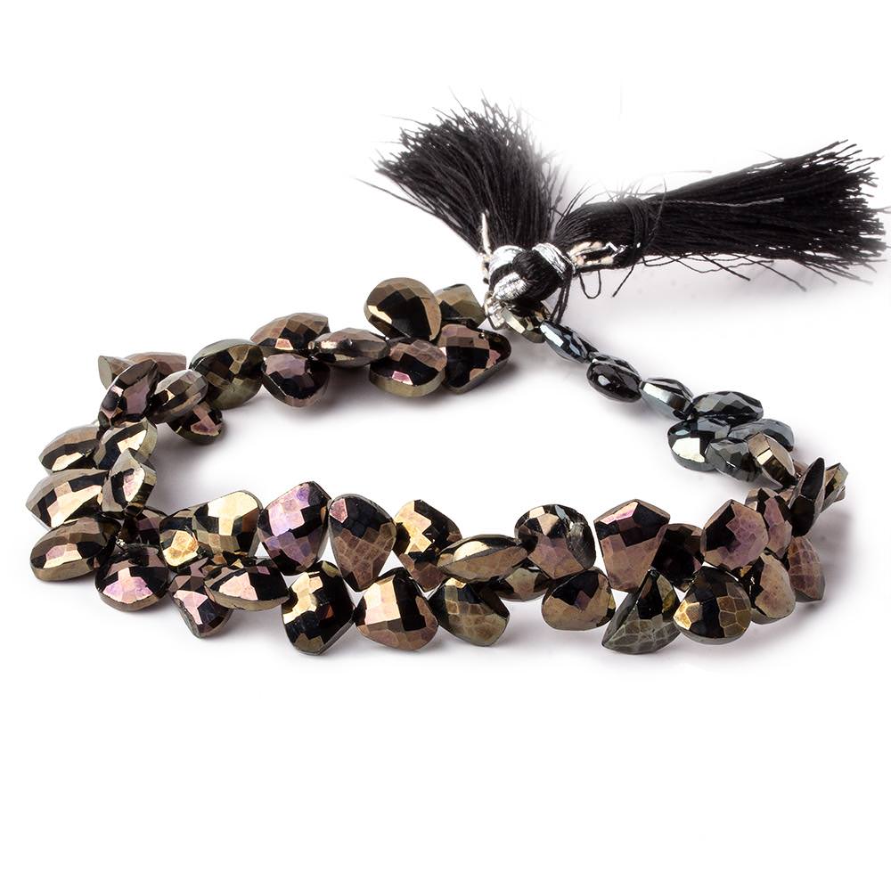 7x6-9x8mm MultiColor Metallic Black Spinel fancy shapes 9 inch 63 beads - Beadsofcambay.com