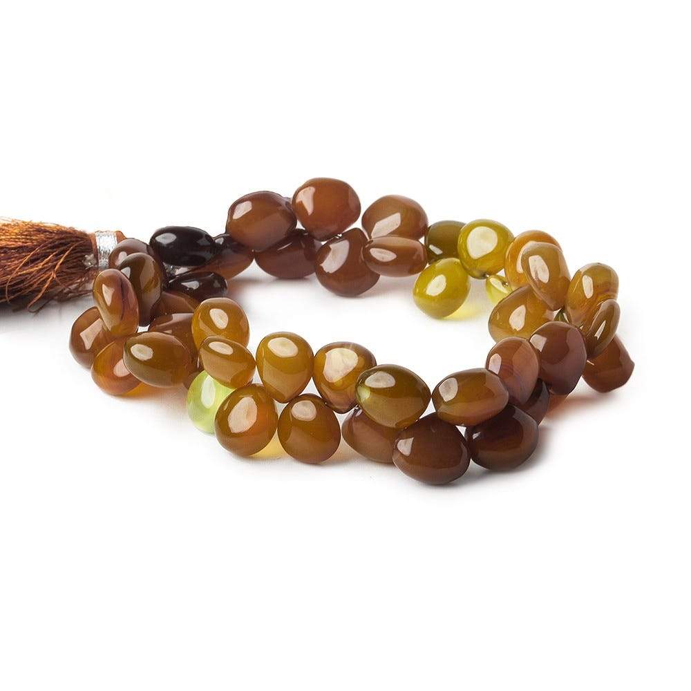 7x7-10x10mm Multi Color Chalcedony Plain Heart Beads 8 inch 47 pieces - Beadsofcambay.com