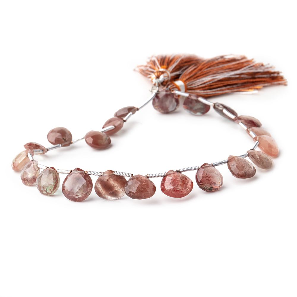 8-10mm Andesine Faceted Heart Beads 8 inch 21 pieces - Beadsofcambay.com