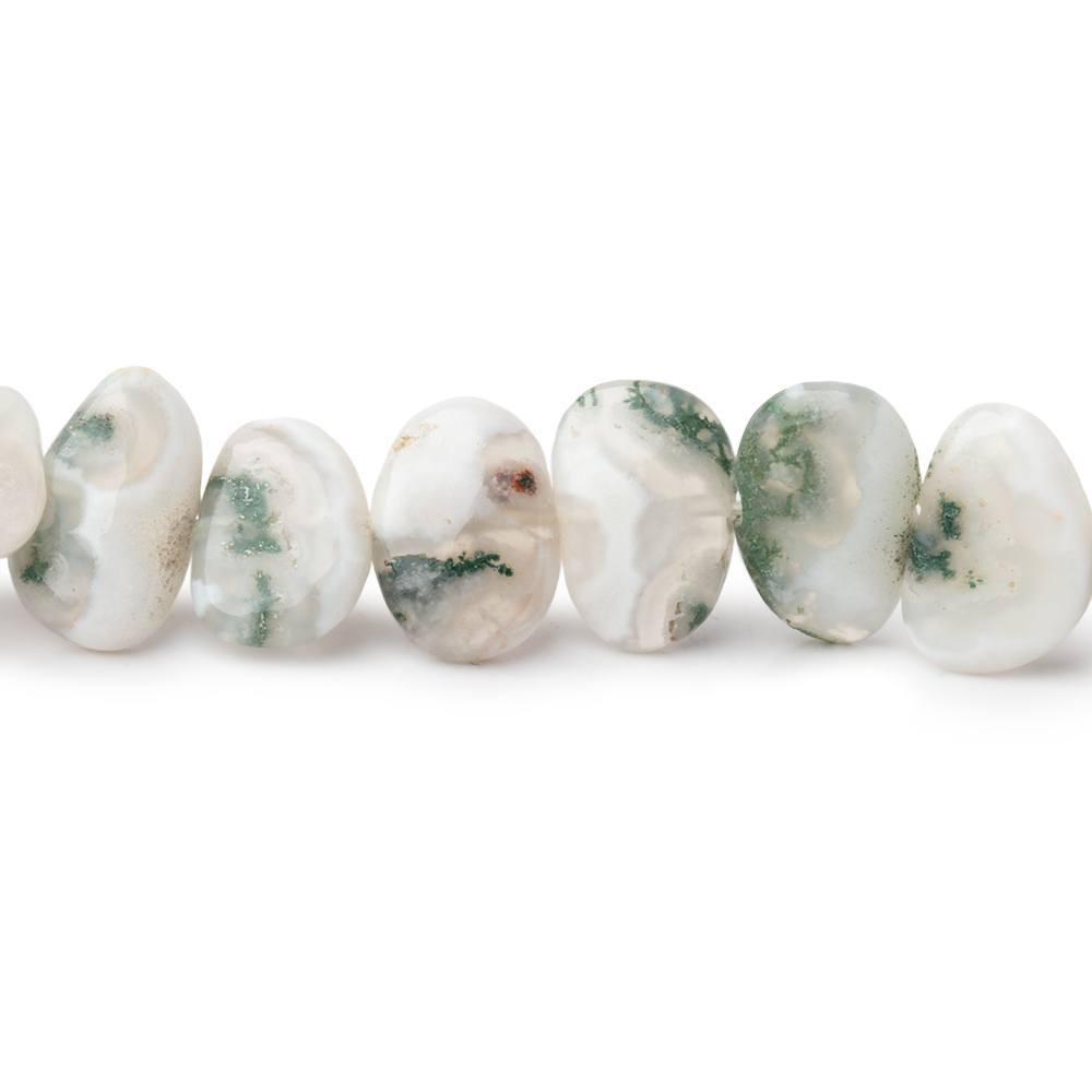 8-10mm Moss Agate Side Drilled Plain Nugget Beads 15 inch 53 pieces - Beadsofcambay.com