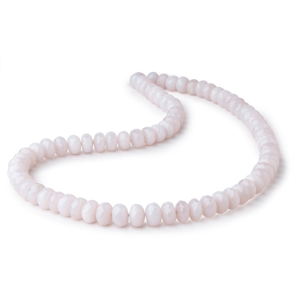 8-10mm Natural Lavender Chalcedony Faceted Rondelles 18 inch 75 Beads AAA - Beadsofcambay.com