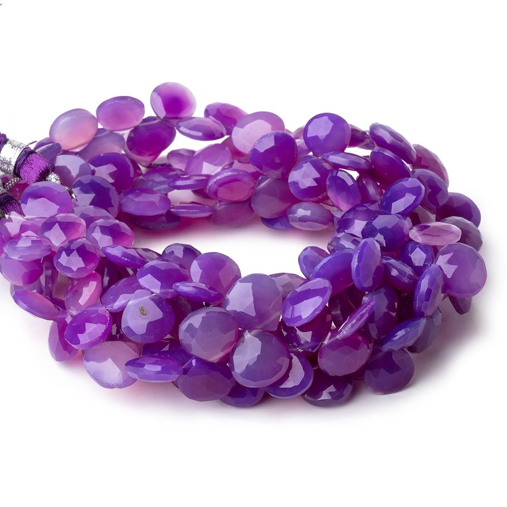 8-10mm Orchid Purple Chalcedony Faceted Heart Beads 7.5 inch 44 pieces - Beadsofcambay.com