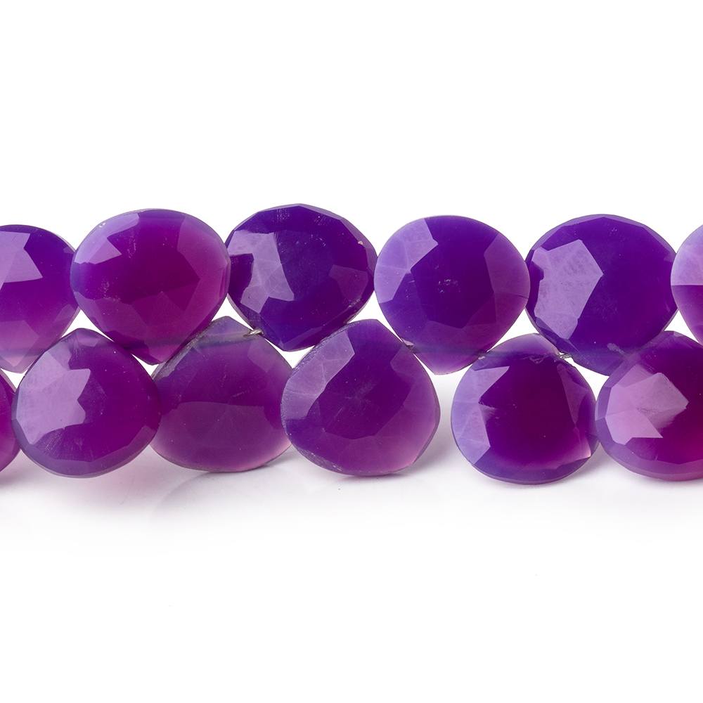 8-10mm Orchid Purple Chalcedony Faceted Heart Beads 7.5 inch 44 pieces - Beadsofcambay.com
