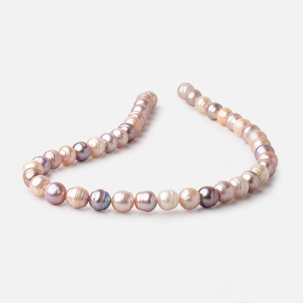 8-10mm Tri Color Ringed Baroque Freshwater Pearls 15.5 inch 40 Beads - Beadsofcambay.com