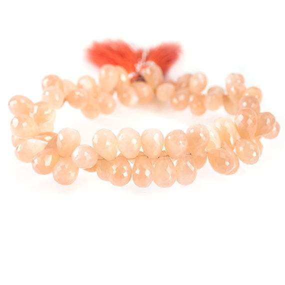 8 - 11mm Angel Skin Moonstone Faceted Tear Drop Beads 8 inch 65 pieces - Beadsofcambay.com