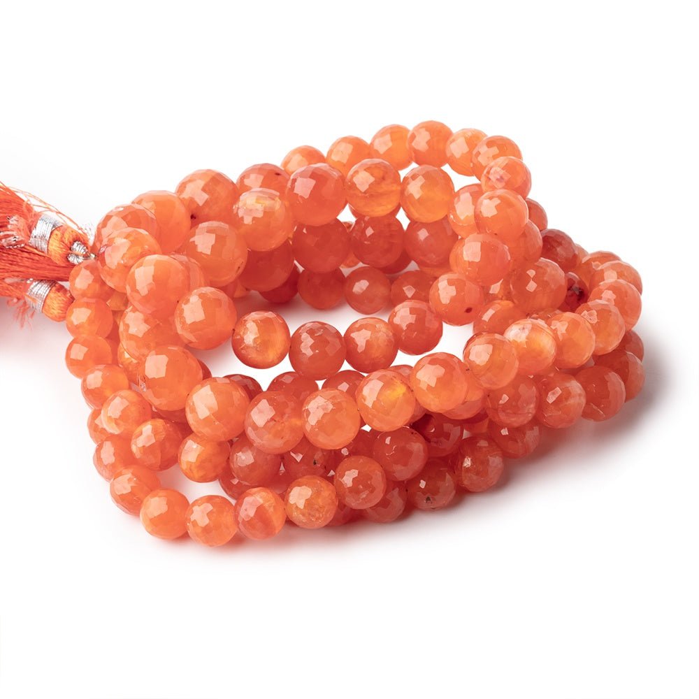 8-11mm Carnelian Faceted Round Beads 16 inch 48 pieces - Beadsofcambay.com