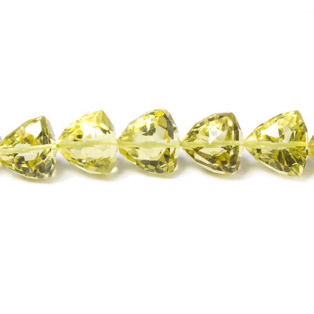8-11mm Lemon Quartz Straight Drill Trillion Beads 16 inch 42 pieces