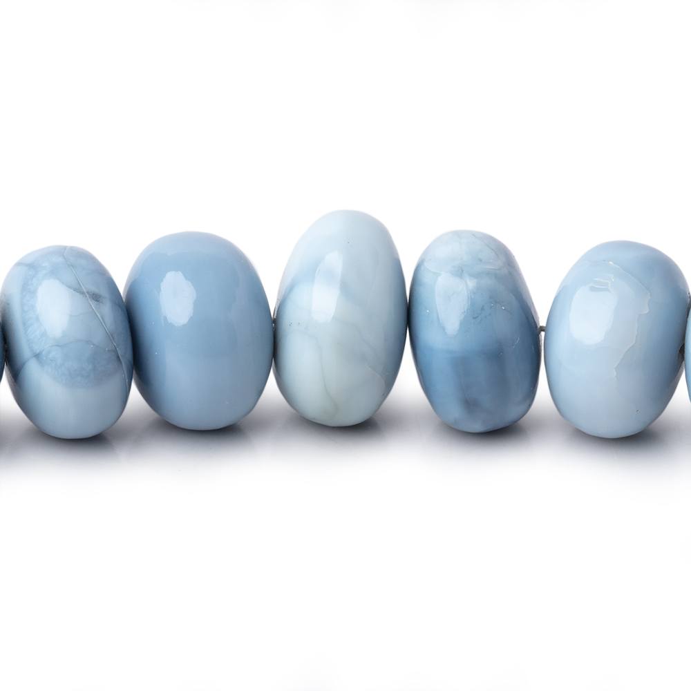 8-11mm Owyhee Blue Opal Plain Rondelle Beads 17.5 inch 72 pieces - Beadsofcambay.com
