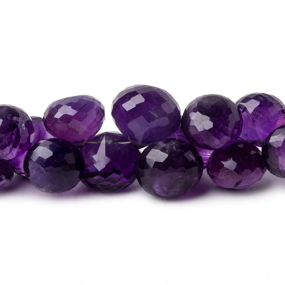 8-12mm Amethyst faceted candy kiss beads 8 inch 46 beads - Beadsofcambay.com