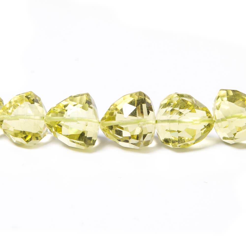 8-12mm Lemon Quartz Straight Drill Trillion Beads 16 inch 42 pieces - Beadsofcambay.com