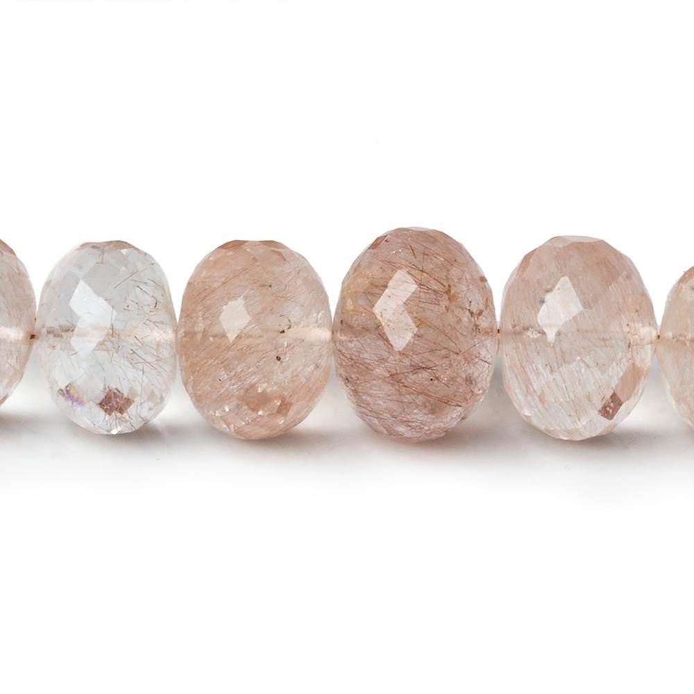 8-13.5mm Copper Rutilated Quartz faceted rondelles 16 inch 51 beads AA - Beadsofcambay.com