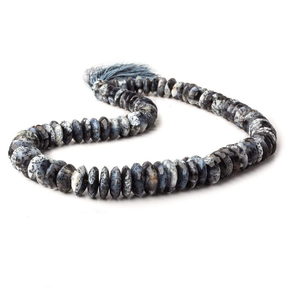 8-13mm Dendritic Opal German Faceted Rondelles 16 inch 92 beads - Beadsofcambay.com