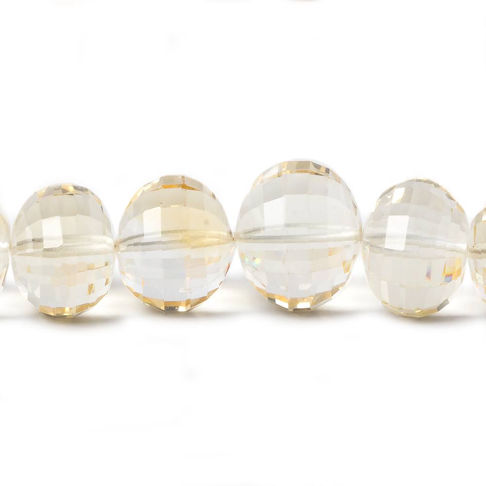 8-14mm Citrine Checkerboard Faceted Rondelle Beads 16 inch 48 pieces A grade - Beadsofcambay.com