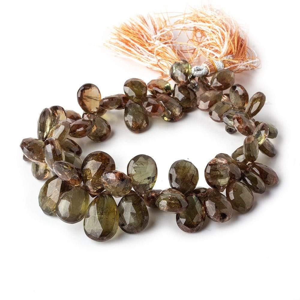 8-15mm Andalusite Faceted Pear Briolette Beads 7.5 inch 60 pieces - Beadsofcambay.com