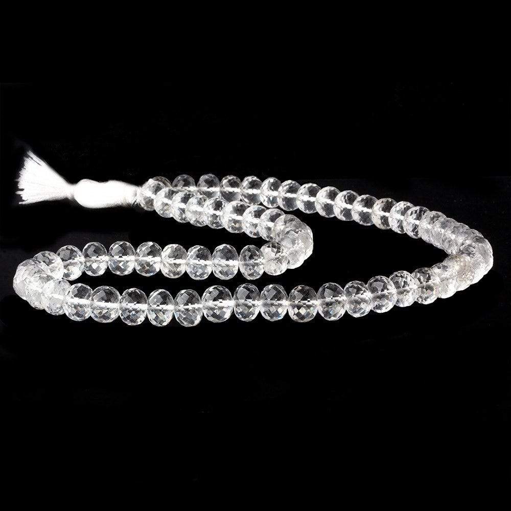 8-8.5mm Crystal Quartz Faceted Rondelle Beads 16 inch 65 pieces - Beadsofcambay.com