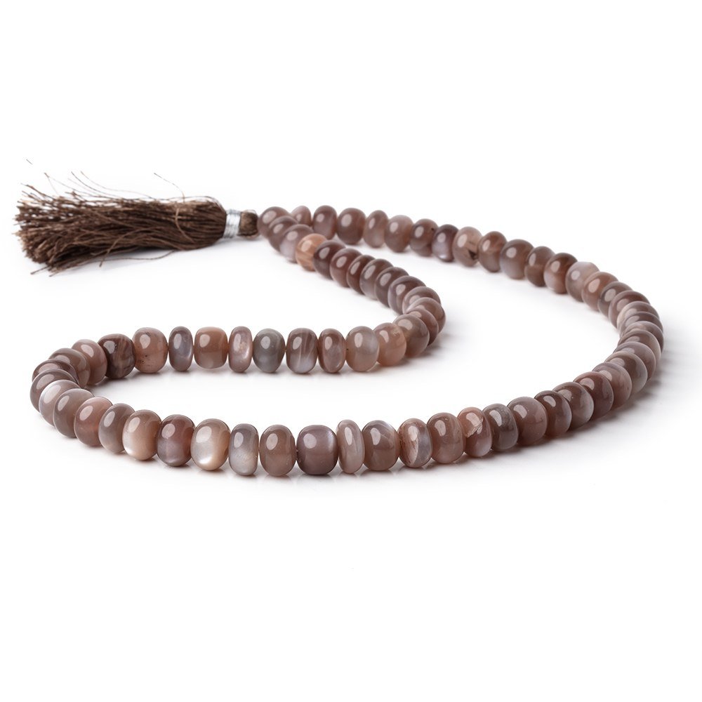 8-9mm Chocolate Moonstone Plain Rondelle Beads 16 inch 69 pieces - Beadsofcambay.com