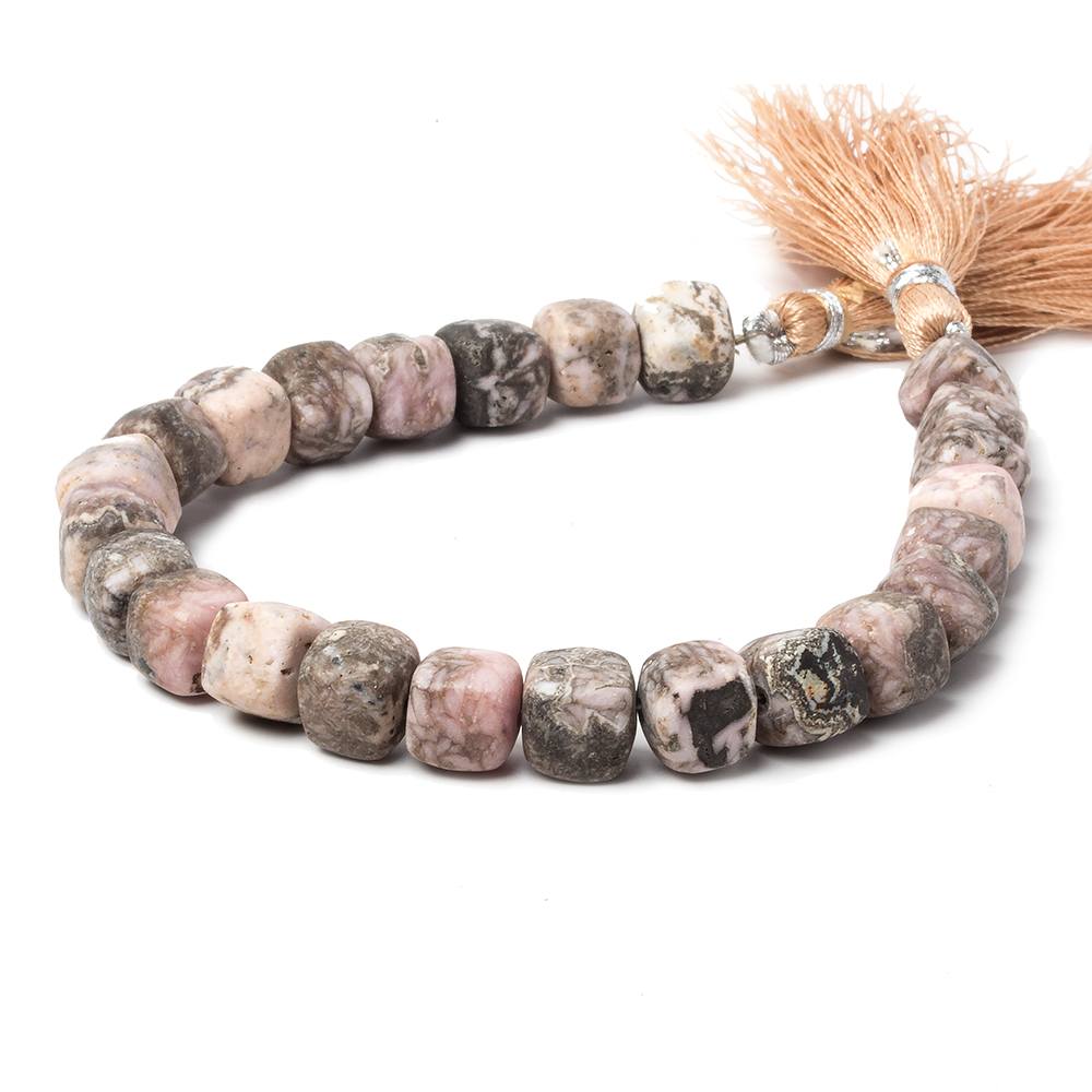 8-9mm Matte Chocolate Rhodochrosite plain cube beads 7.5 inch 22 pieces - Beadsofcambay.com