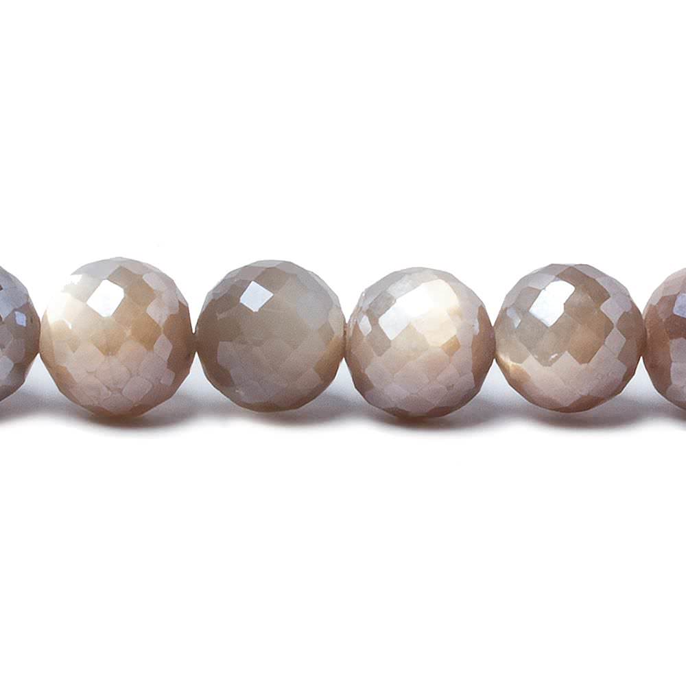 8 - 9mm Mystic Multi Grey Moonstone faceted rounds 14 inch 39 pieces - Beadsofcambay.com