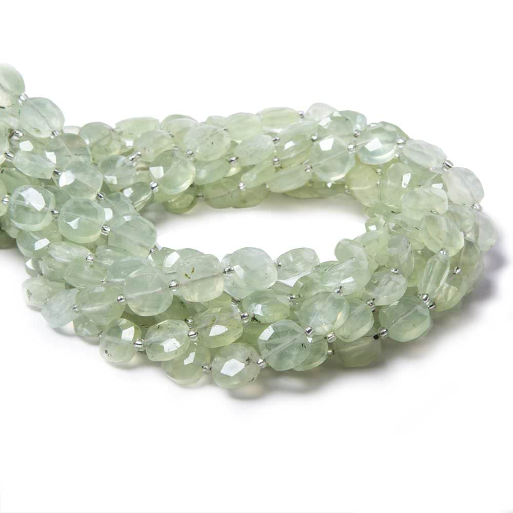 8-9mm Prehnite faceted pillow beads 13.5 inch 32 pieces - Beadsofcambay.com