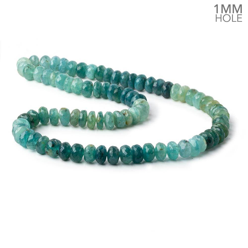 8-9mm Rare Grandidierite faceted rondelles 1mm drill hole 15.5 inch 80 beads - Beadsofcambay.com