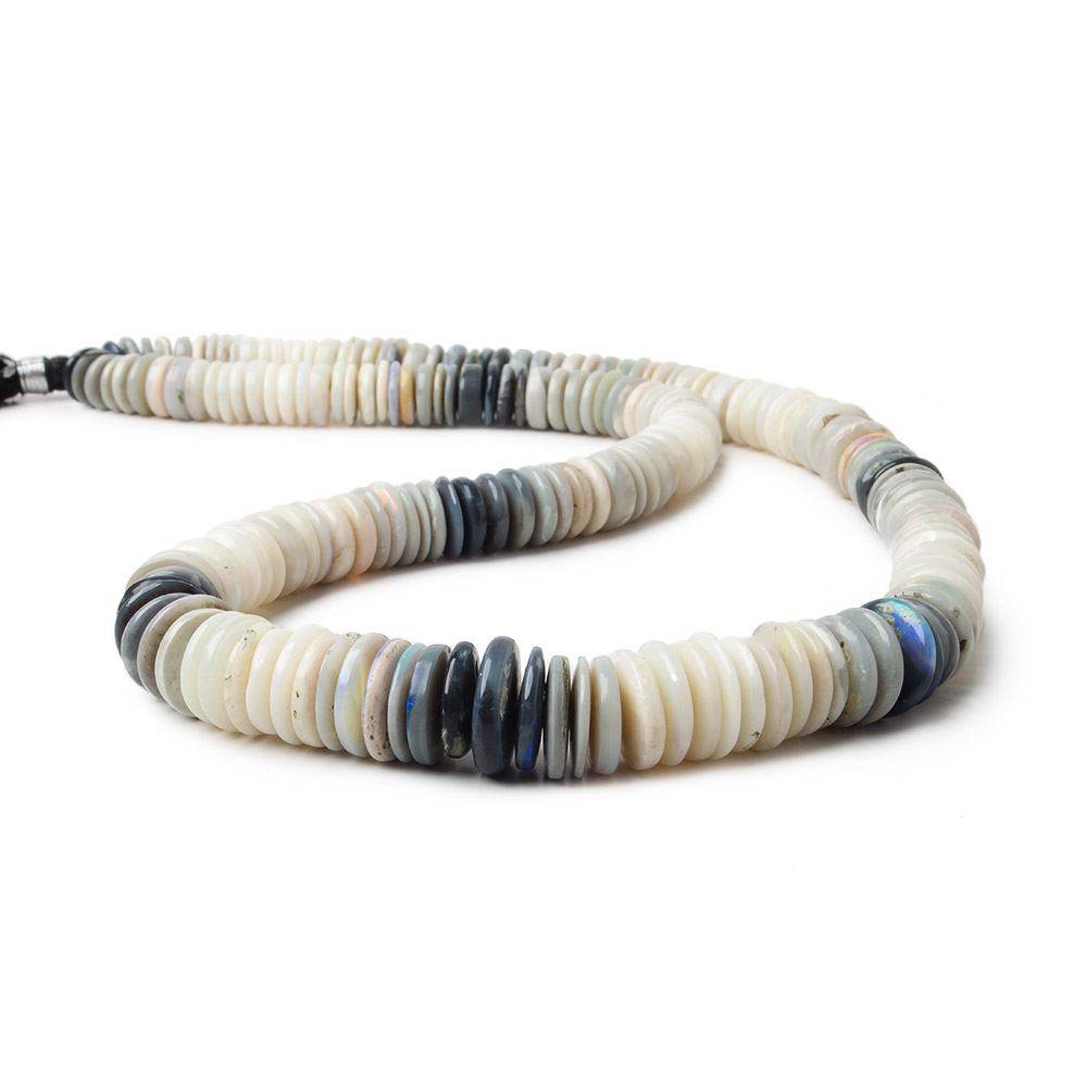 8.5-12mm Australian Opal Bluish Grey plain heshi 18 inch 194 beads - Beadsofcambay.com
