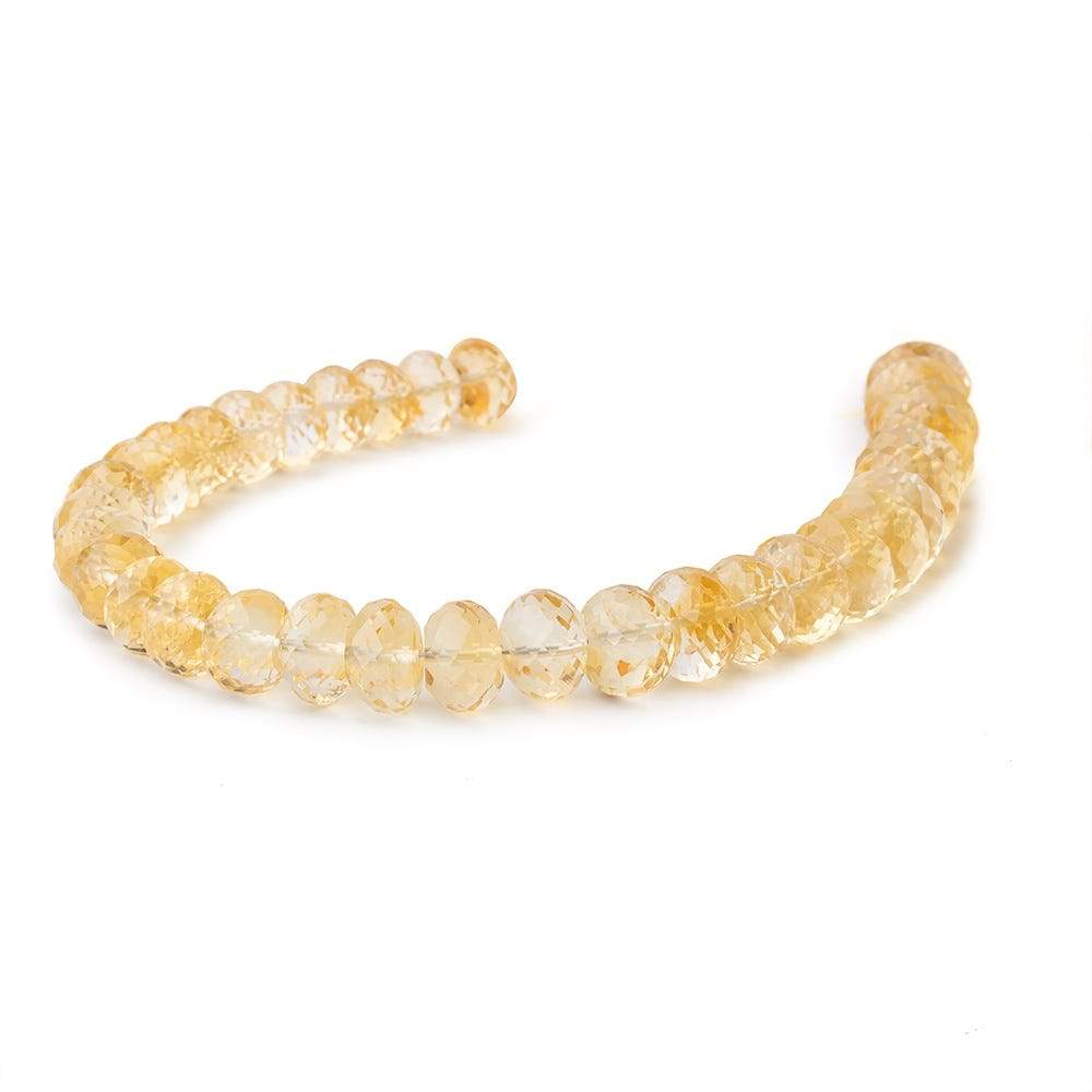 8.5-13mm Citrine Faceted Rondelle Beads 8.5 inch 33 pieces - Beadsofcambay.com