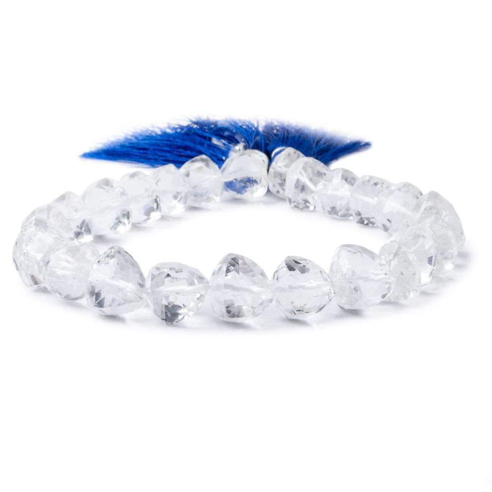 8.5-9mm Crystal Quartz Straight Drill Faceted Trillion 9 inch 25 pieces - Beadsofcambay.com