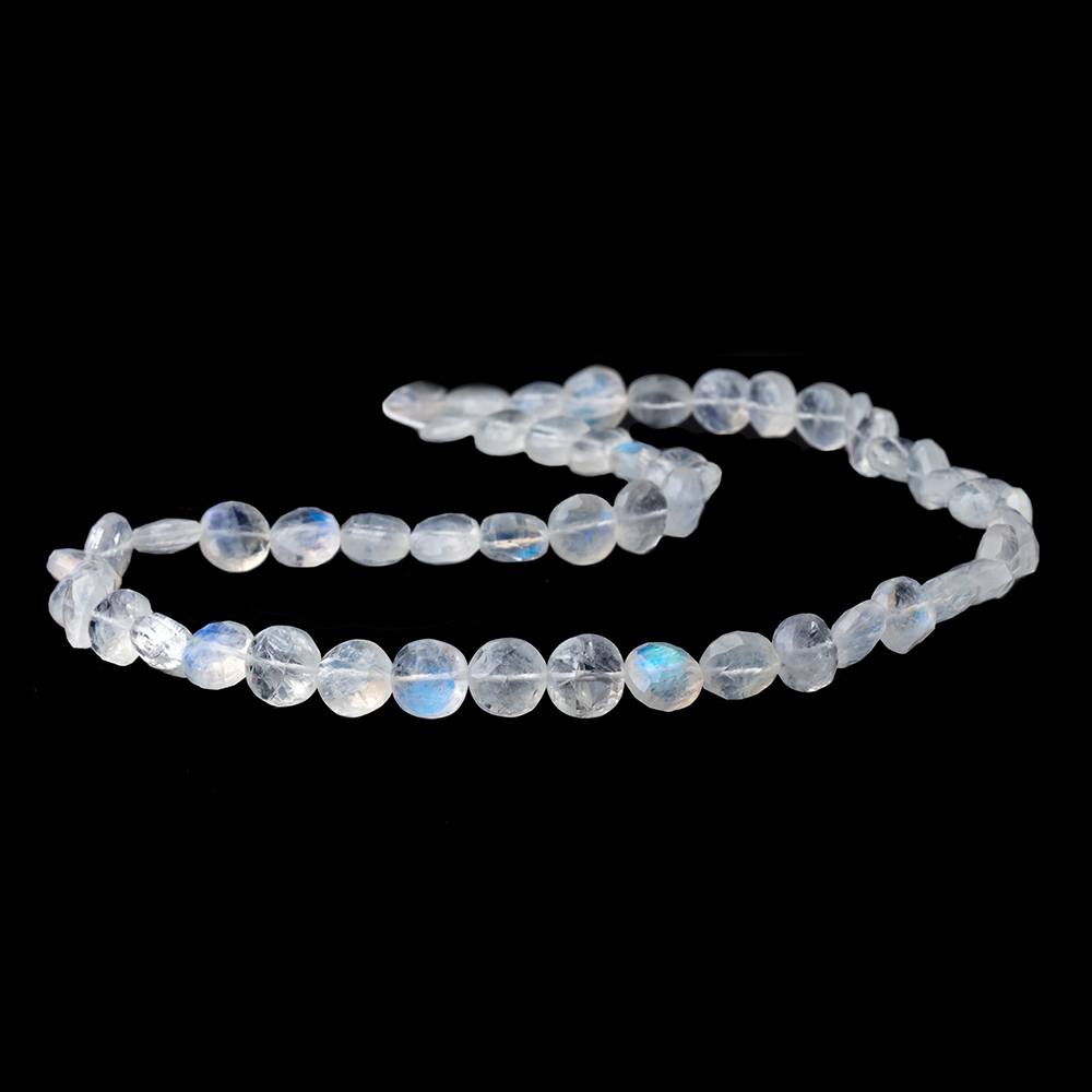 8.5mm Rainbow Moonstone Faceted Coin Beads 16 inch 50 pieces - Beadsofcambay.com
