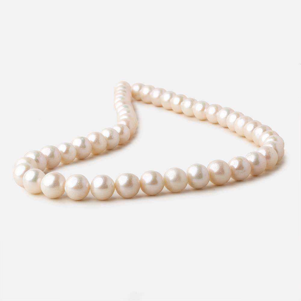 8.5x8-9.5x9mm Off White Off Round freshwater pearls 16 inch 47 pieces - Beadsofcambay.com