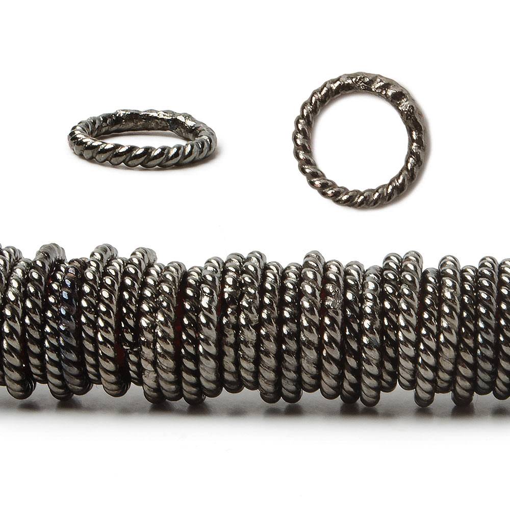 8mm Black Gold Plated Copper Twisted Jump ring 8 inch 140 pieces - Beadsofcambay.com