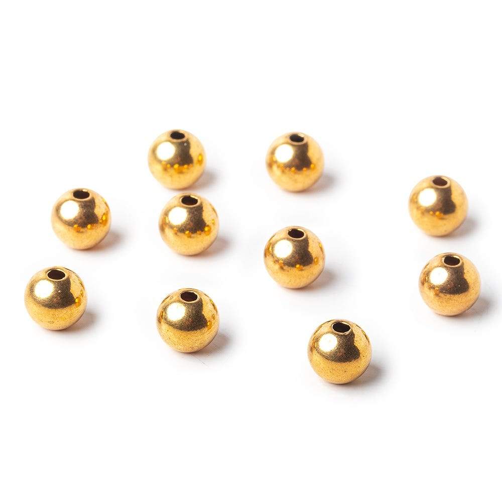 8mm Brass Plain Rounds Set of 10 beads - Beadsofcambay.com