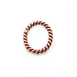 8mm Copper Oval Twisted Jumpring 50 pcs - Beadsofcambay.com