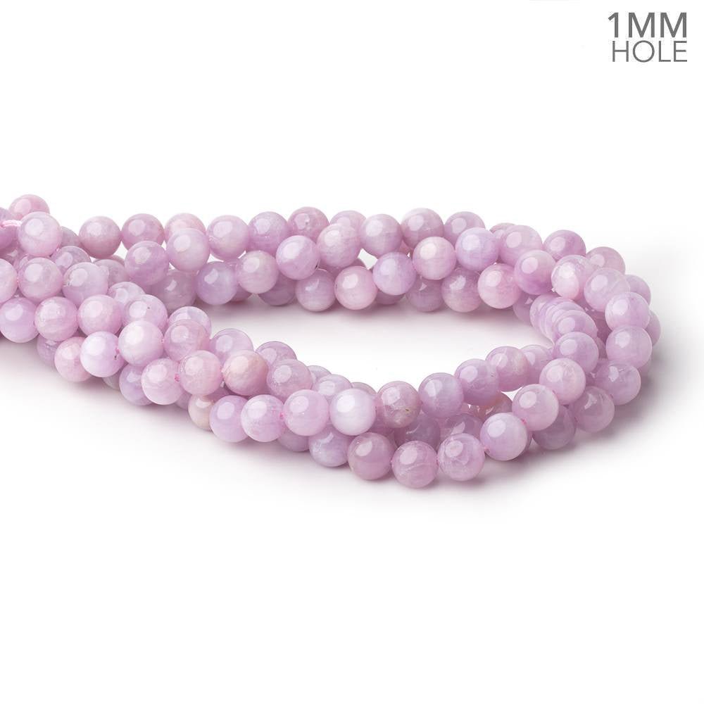 8mm Kunzite Plain Round Beads 16 inch 51 pieces 1mm hole - Beadsofcambay.com